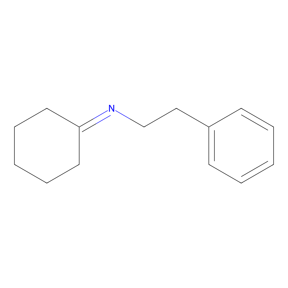 N-(2-Phenylethyl)cyclohexanimine molecular structure, CAS 6115-05-5