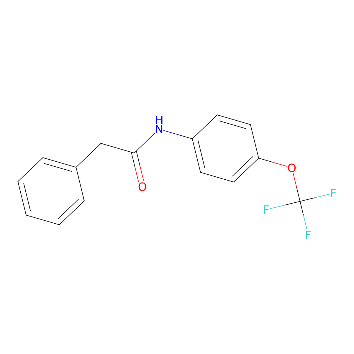 2-phenyl-N-[4-(trifluoromethoxy)phenyl]acetamide molecular structure, CAS 6115-10-2