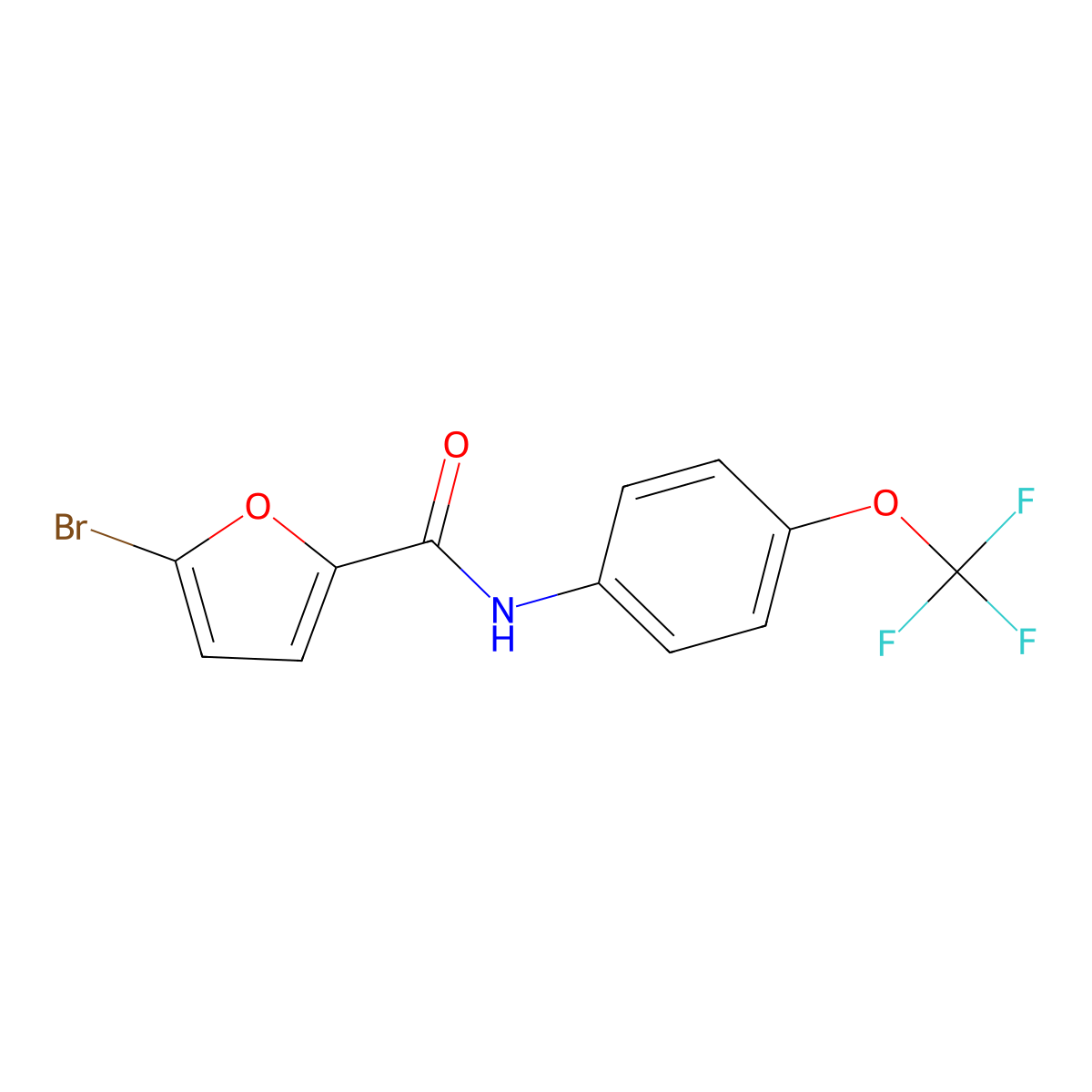 5-bromo-N-[4-(trifluoromethoxy)phenyl]furan-2-carboxamide molecular structure, CAS 6115-35-1