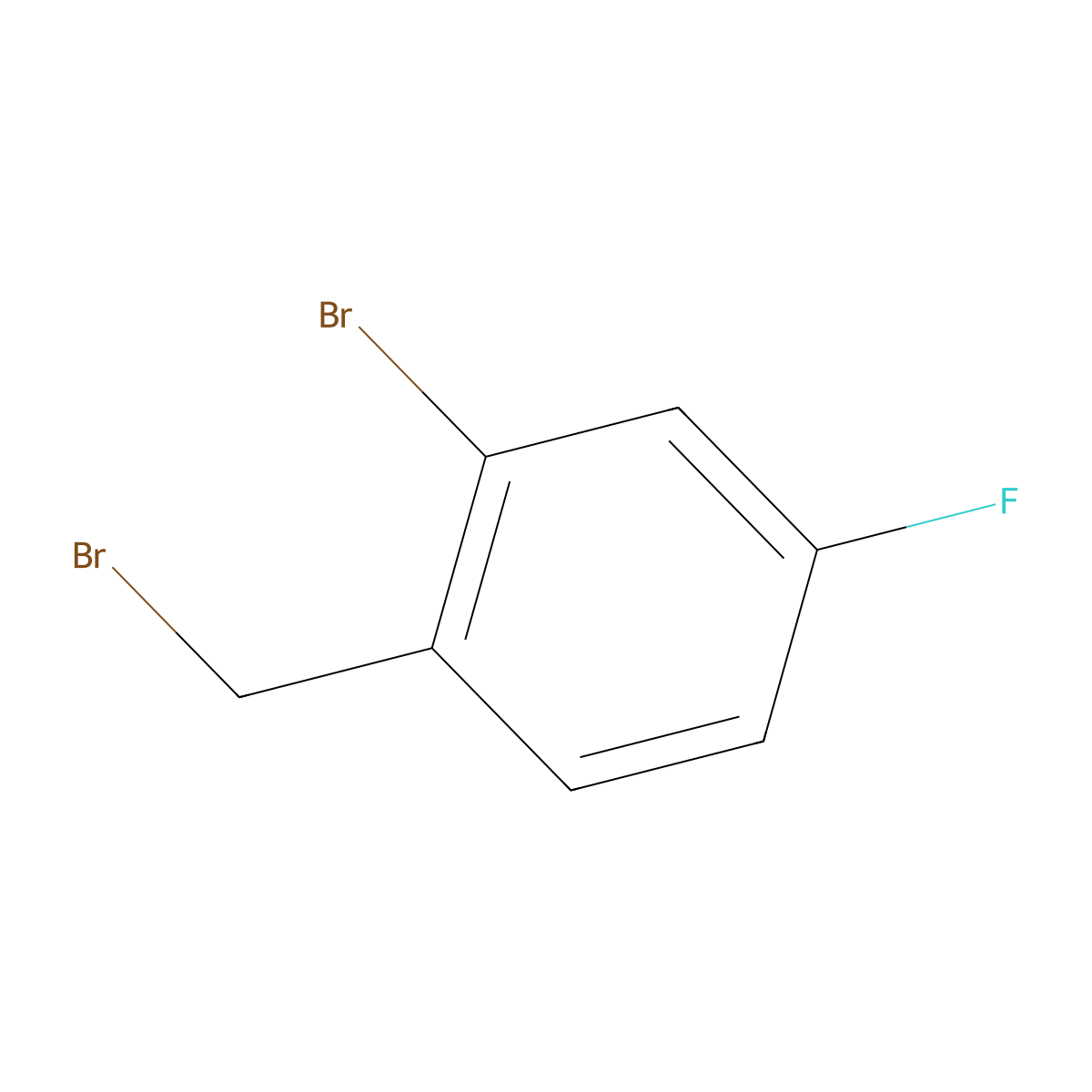 2-Bromo-1-(bromomethyl)-4-fluorobenzene molecular structure, CAS 61150-57-0