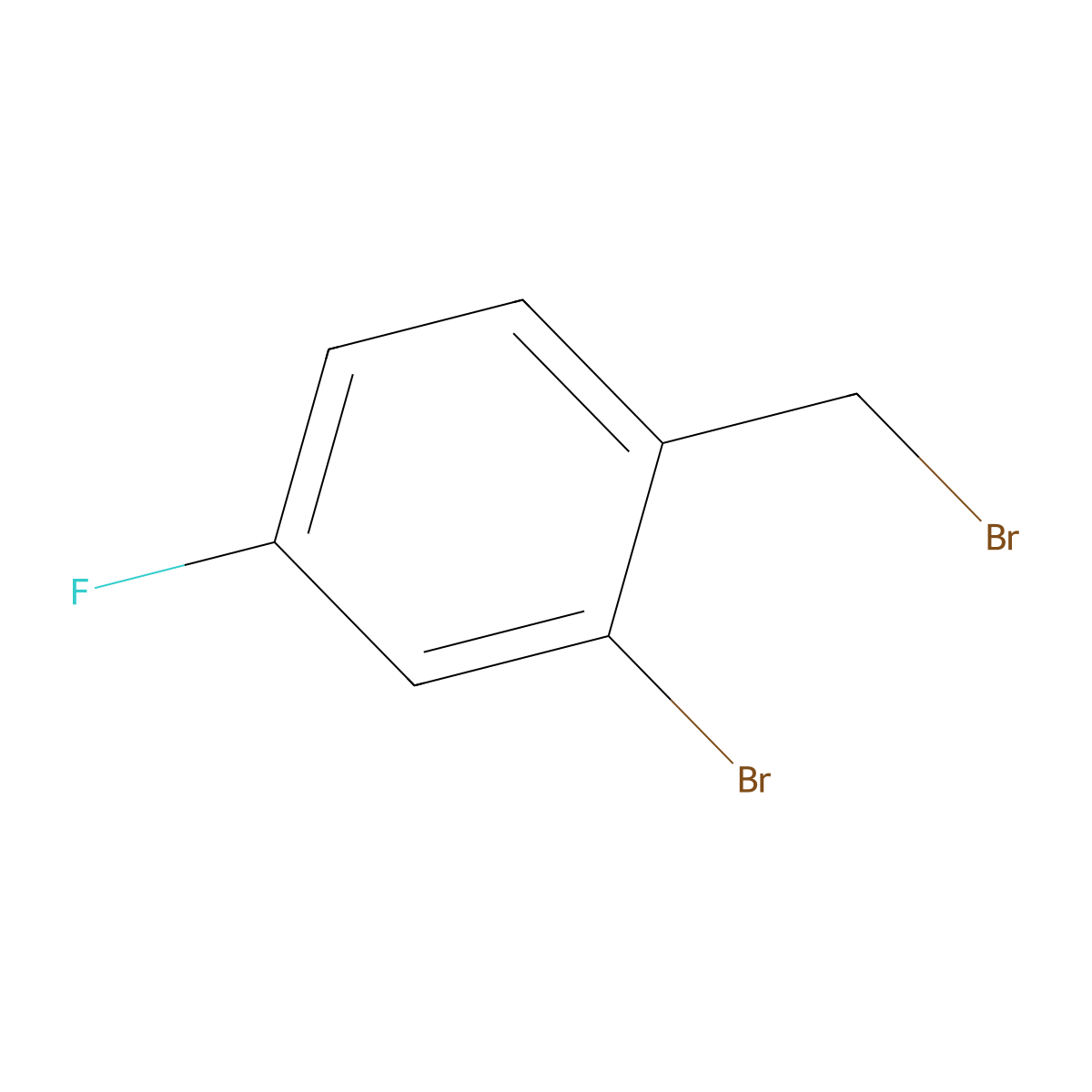 2-Bromo-1-(bromomethyl)-4-fluorobenzene molecular structure, CAS 61150-57-0
