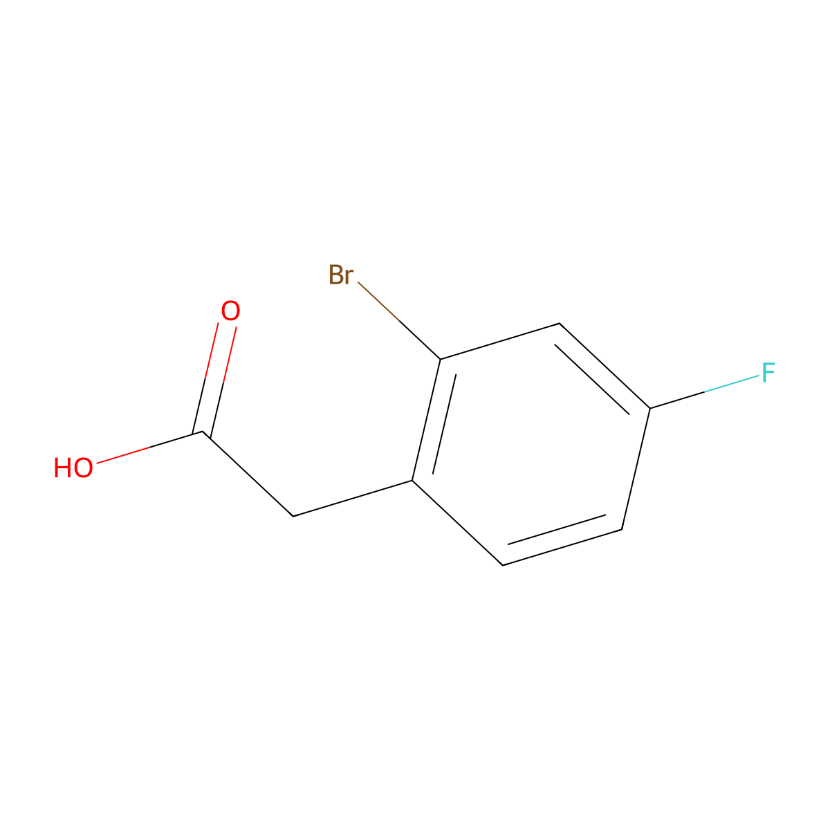 2-Bromo-4-fluorophenylacetic acid molecular structure, CAS 61150-59-2