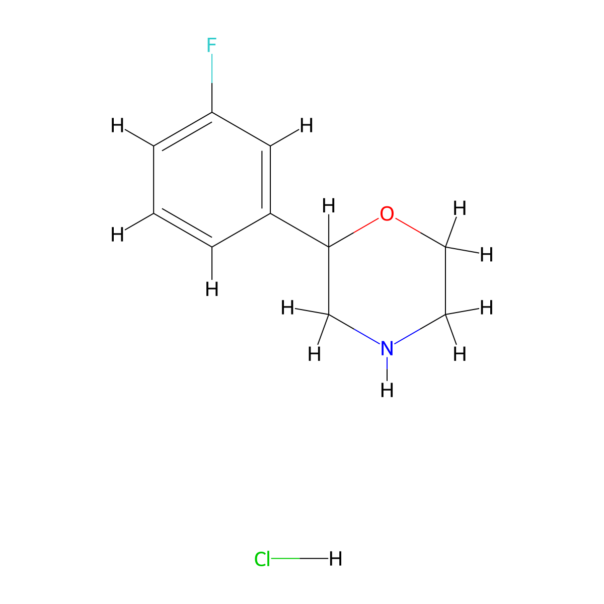 2-(3-Fluorophenyl)morpholine hydrochloride molecular structure, CAS 61151-62-0