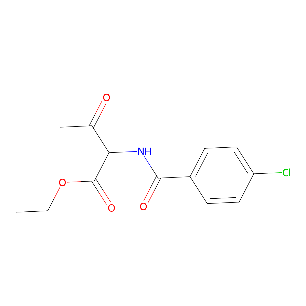 Butanoic acid, 2-[(4-chlorobenzoyl)amino]-3-oxo-, ethyl ester molecular structure, CAS 61151-91-5