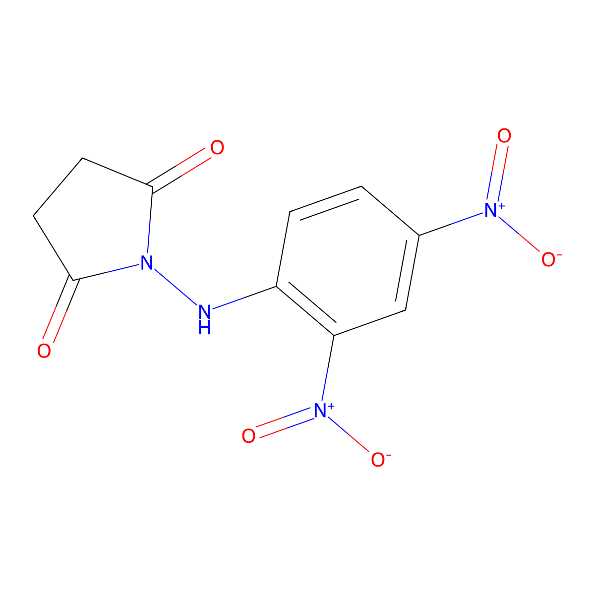2,5-Pyrrolidinedione, 1-((2,4-dinitrophenyl)amino)- molecular structure, CAS 61152-68-9