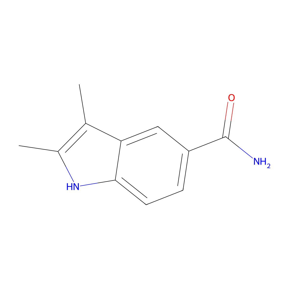 2,3-dimethyl-1H-indole-5-carboxamide molecular structure, CAS 6116-47-8