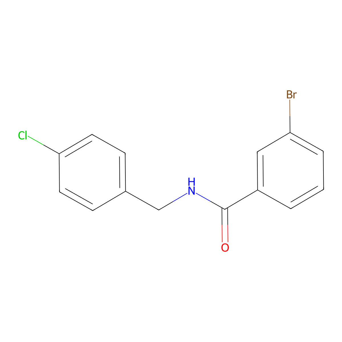 3-bromo-N-(4-chlorobenzyl)benzamide molecular structure, CAS 6116-49-0