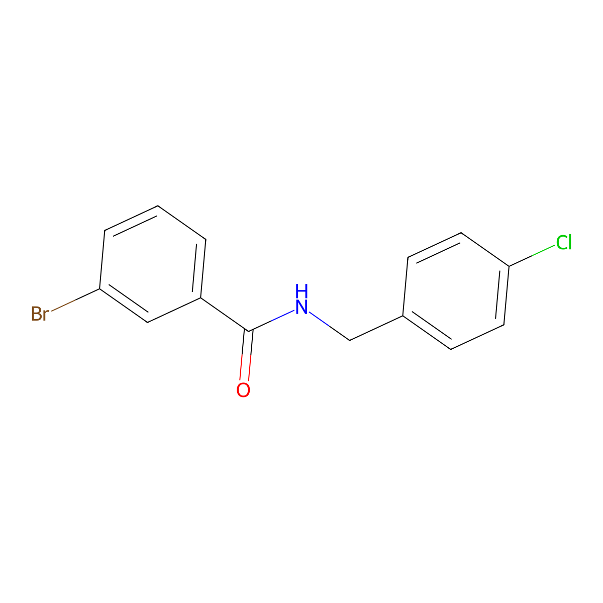 3-bromo-N-(4-chlorobenzyl)benzamide molecular structure, CAS 6116-49-0