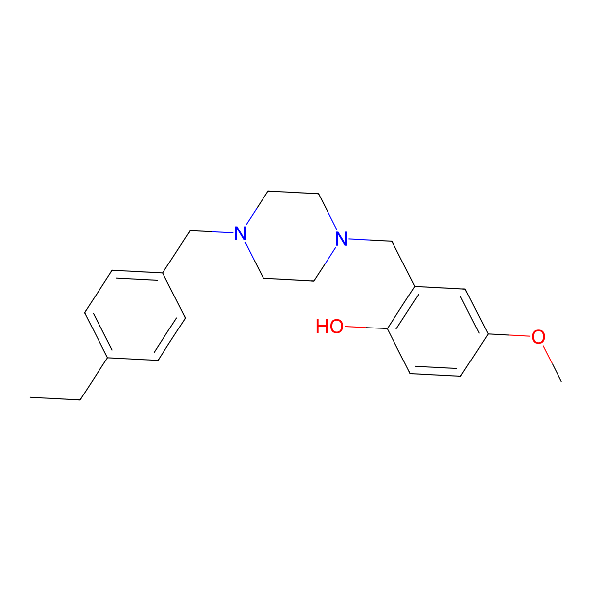2-({4-[(4-Ethylphenyl)methyl]piperazin-1-YL}methyl)-4-methoxyphenol molecular structure, CAS 6116-61-6