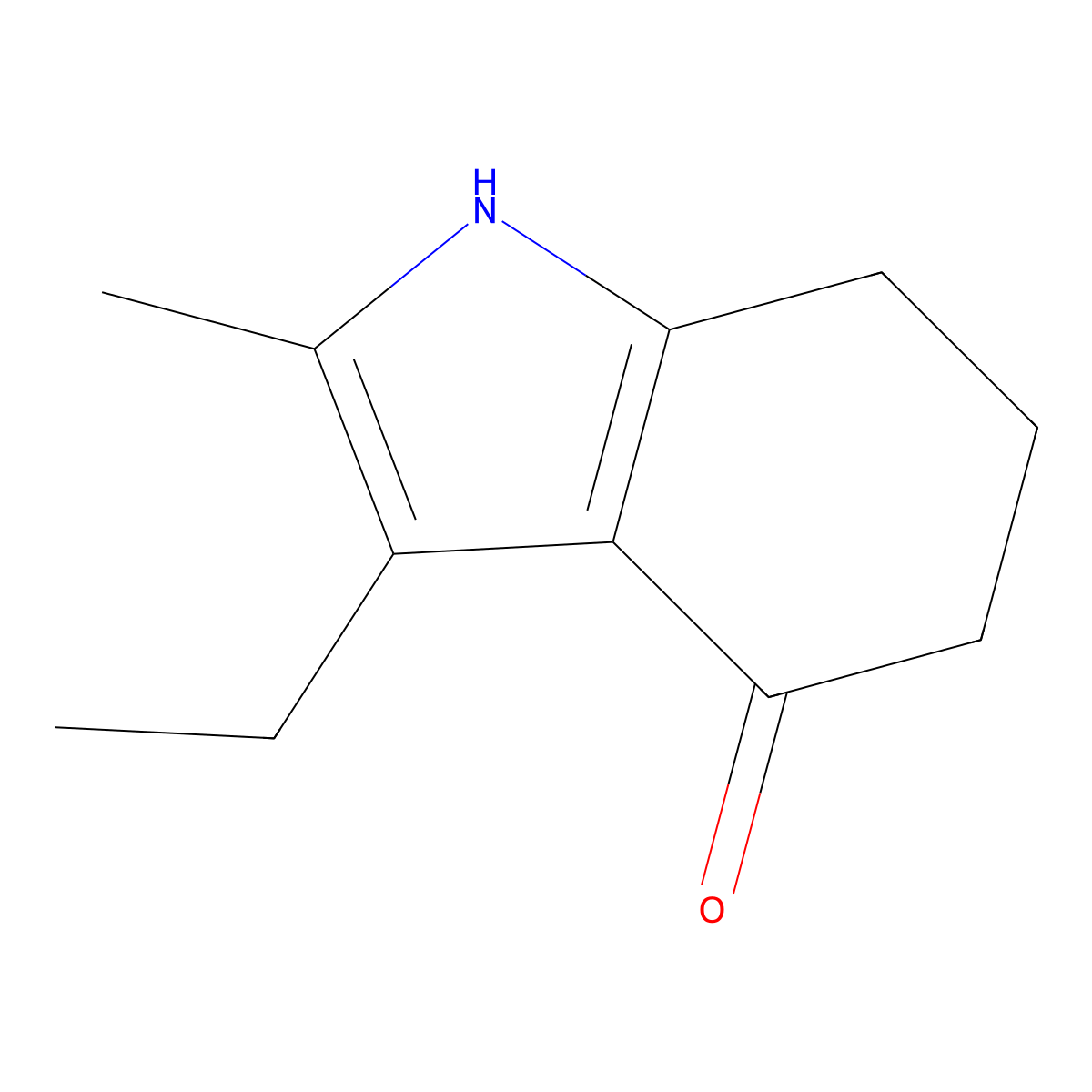 3-Ethyl-2-methyl-4,5,6,7-tetrahydroindol-4-one molecular structure, CAS 6116-76-3