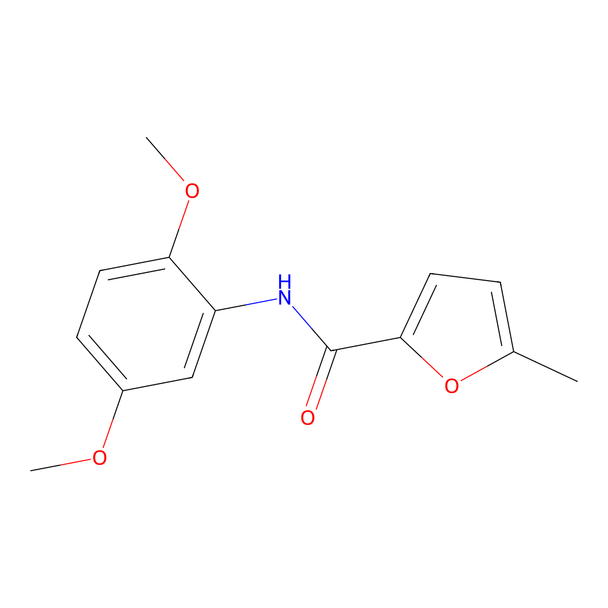 N-(2,5-dimethoxyphenyl)-5-methylfuran-2-carboxamide molecular structure, CAS 6116-84-3