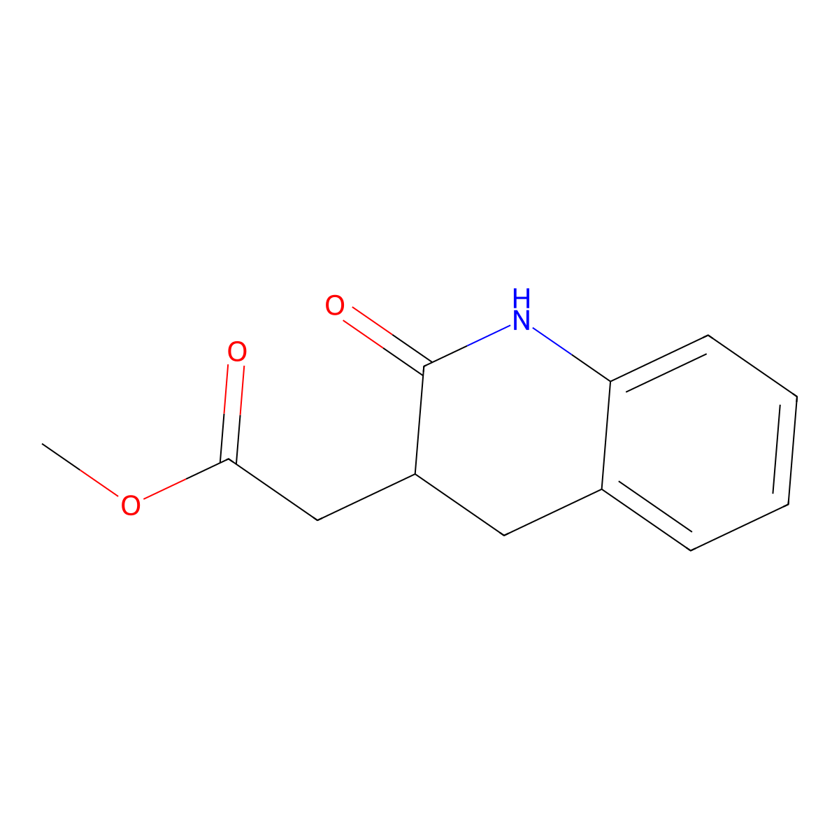 Methyl 2-(2-oxo-1,2,3,4-tetrahydroquinolin-3-yl)acetate molecular structure, CAS 61164-72-5