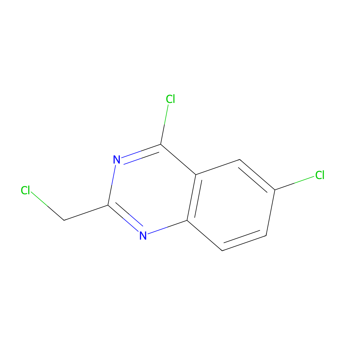 4,6-Dichloro-2-(chloromethyl)quinazoline molecular structure, CAS 61164-82-7