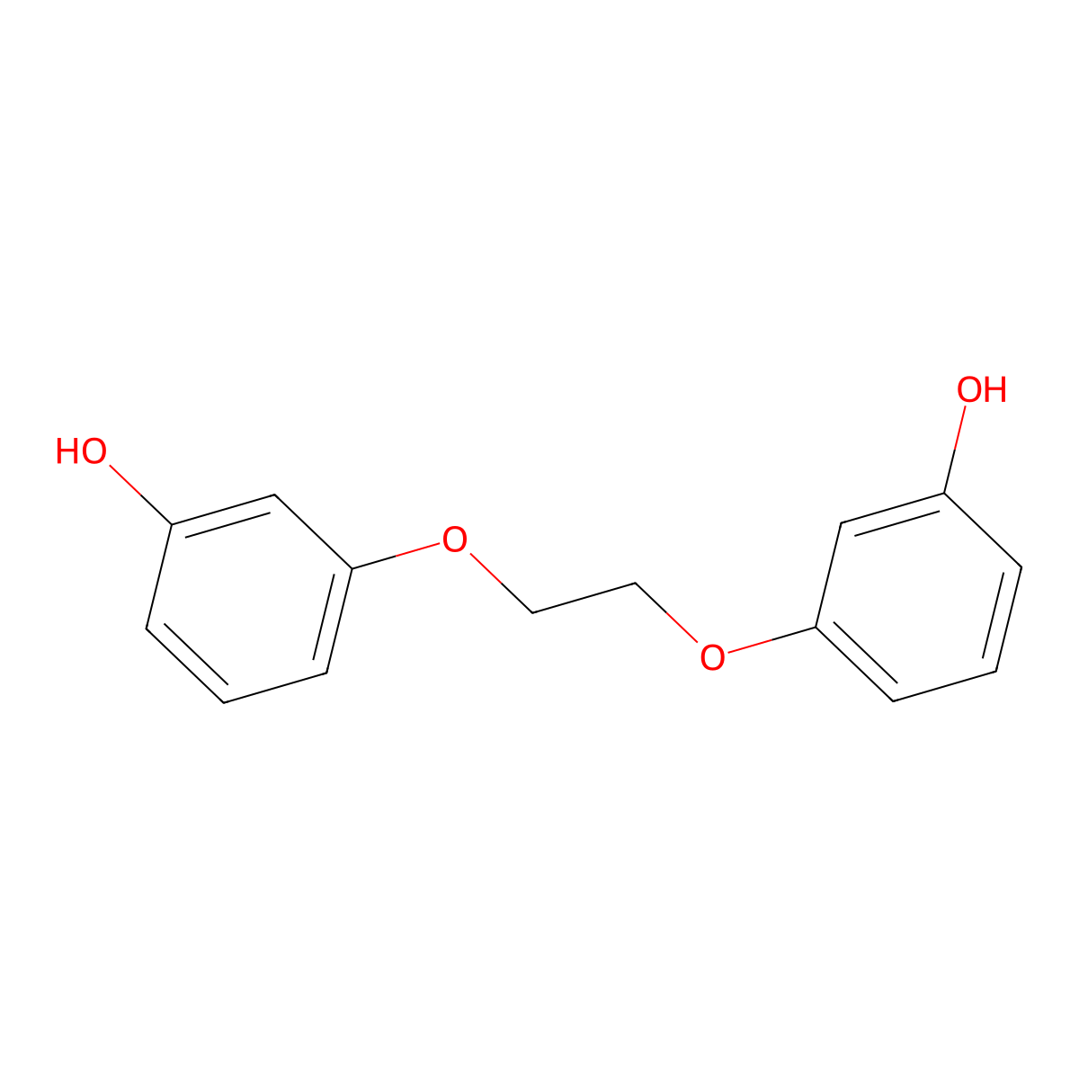 Phenol, 3,3'-[1,2-ethanediylbis(oxy)]bis- molecular structure, CAS 61166-00-5