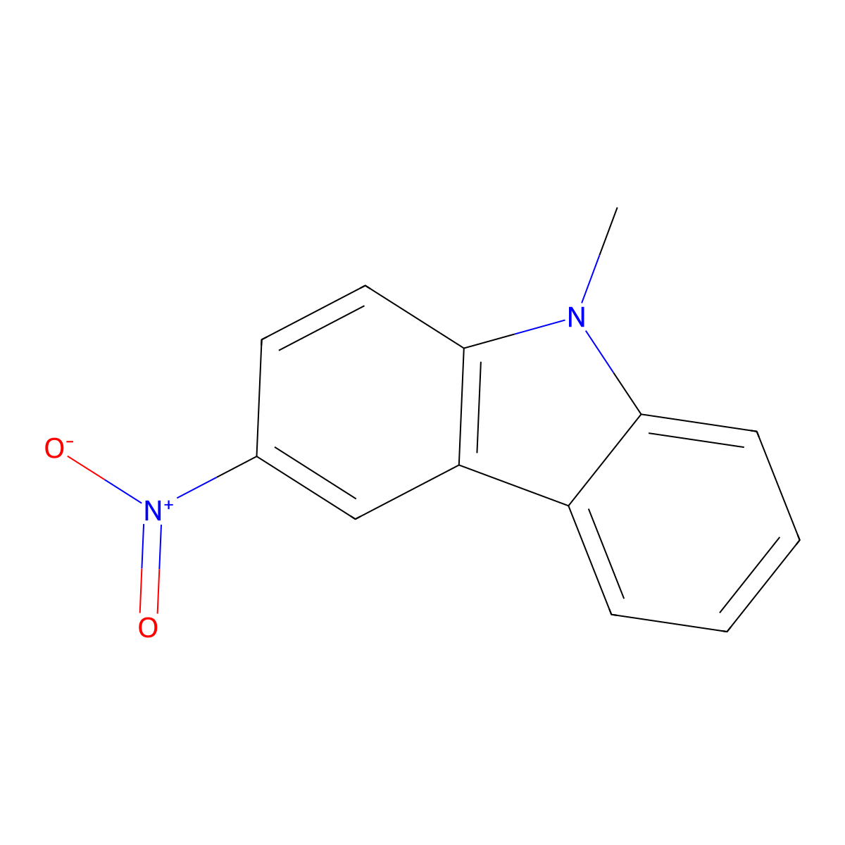 9H-Carbazole, 9-methyl-3-nitro- molecular structure, CAS 61166-05-0