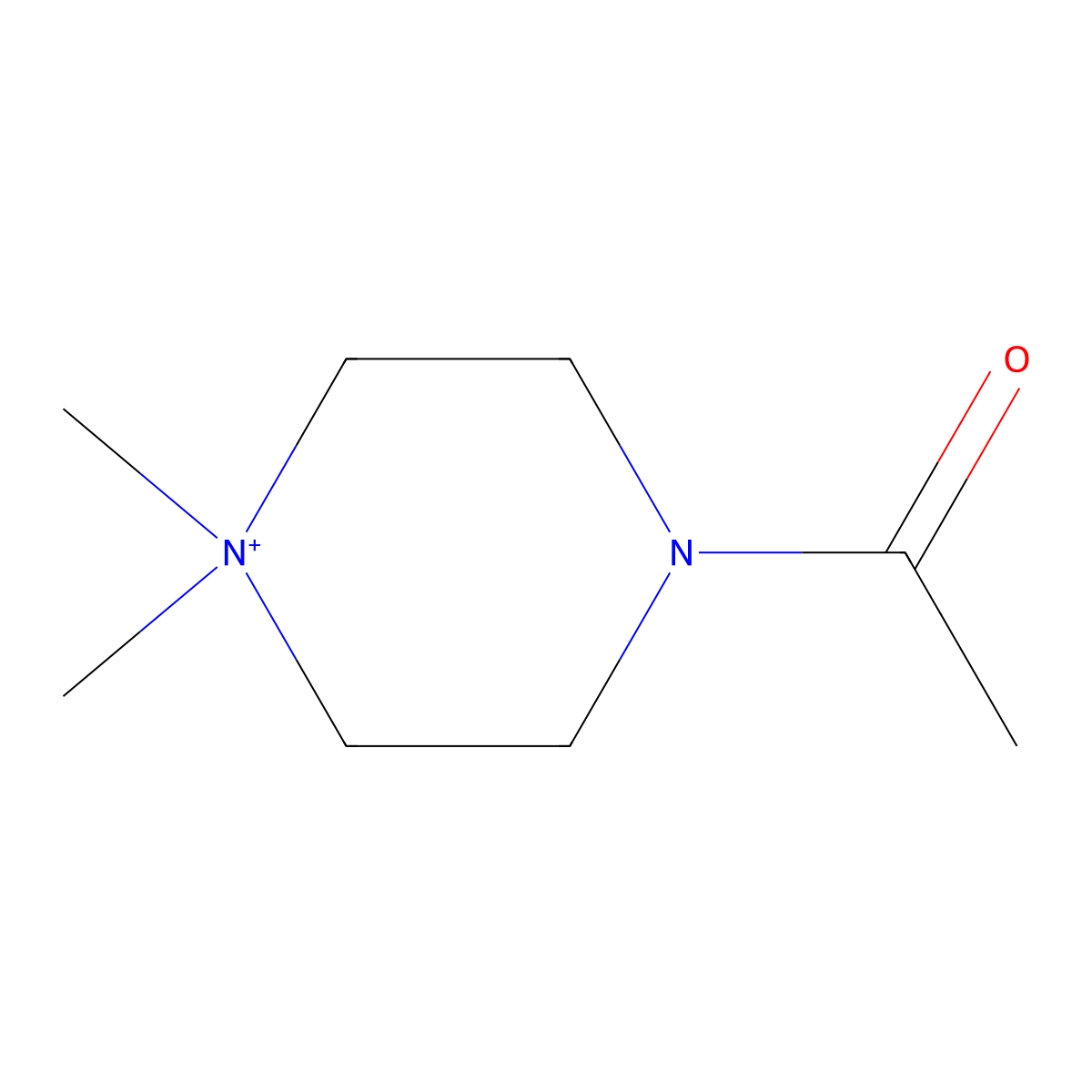 1,1-Dimethyl-4-acetylpiperazinium molecular structure, CAS 61167-35-9