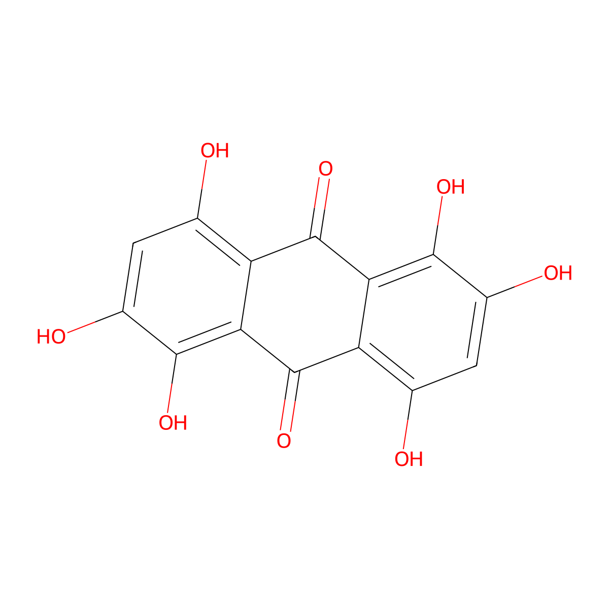 1,2,4,5,6,8-Hexahydroxyanthraquinone molecular structure, CAS 61169-36-6