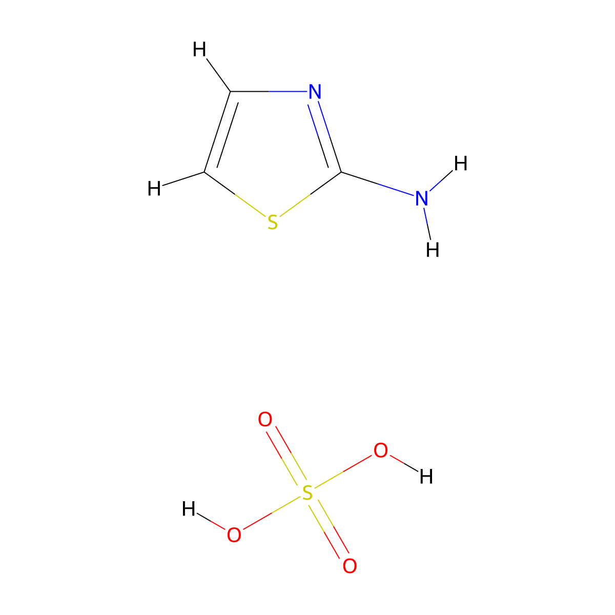 2-Thiazolamine, sulfate (1:1) molecular structure, CAS 61169-63-9