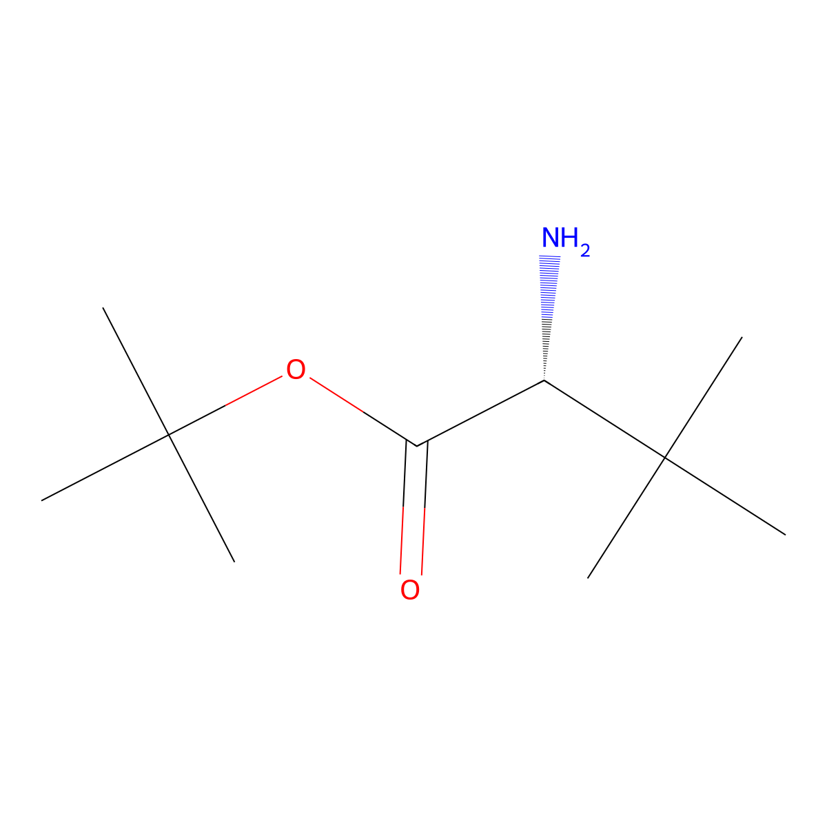 tert-butyl (2R)-2-amino-3,3-dimethylbutanoate molecular structure, CAS 61169-85-5