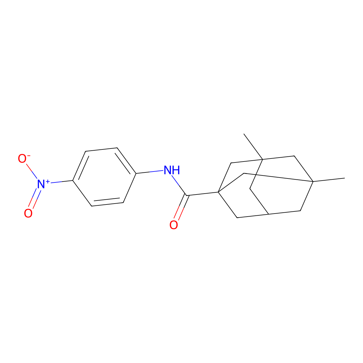 3,5-dimethyl-N-(4-nitrophenyl)adamantane-1-carboxamide molecular structure, CAS 6117-36-8