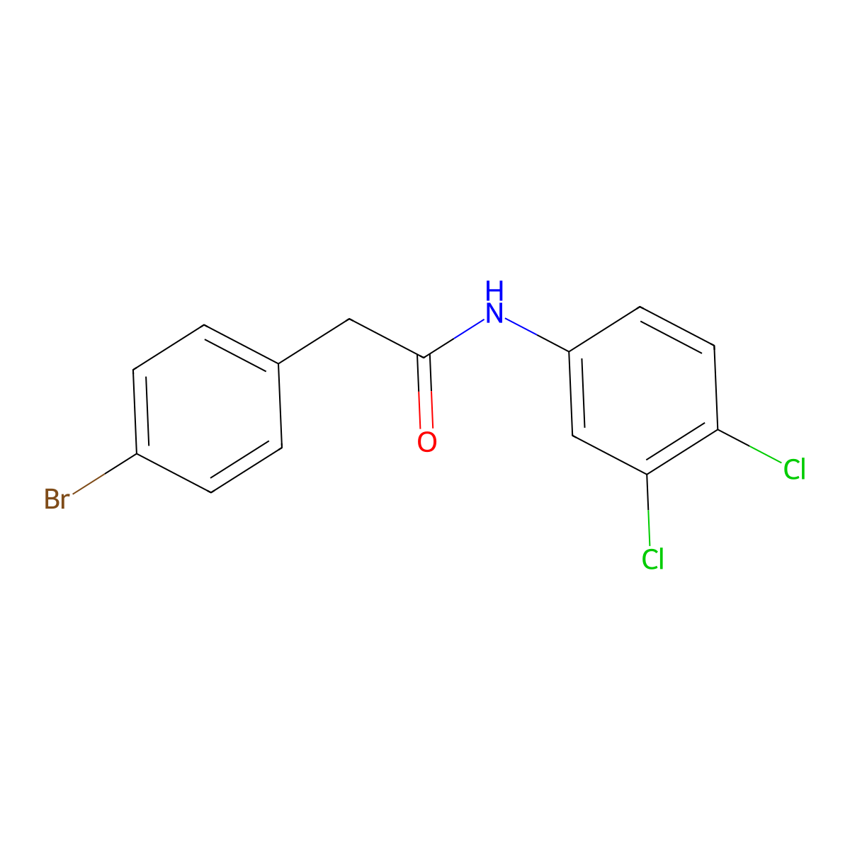 2-(4-bromophenyl)-N-(3,4-dichlorophenyl)acetamide molecular structure, CAS 6117-73-3