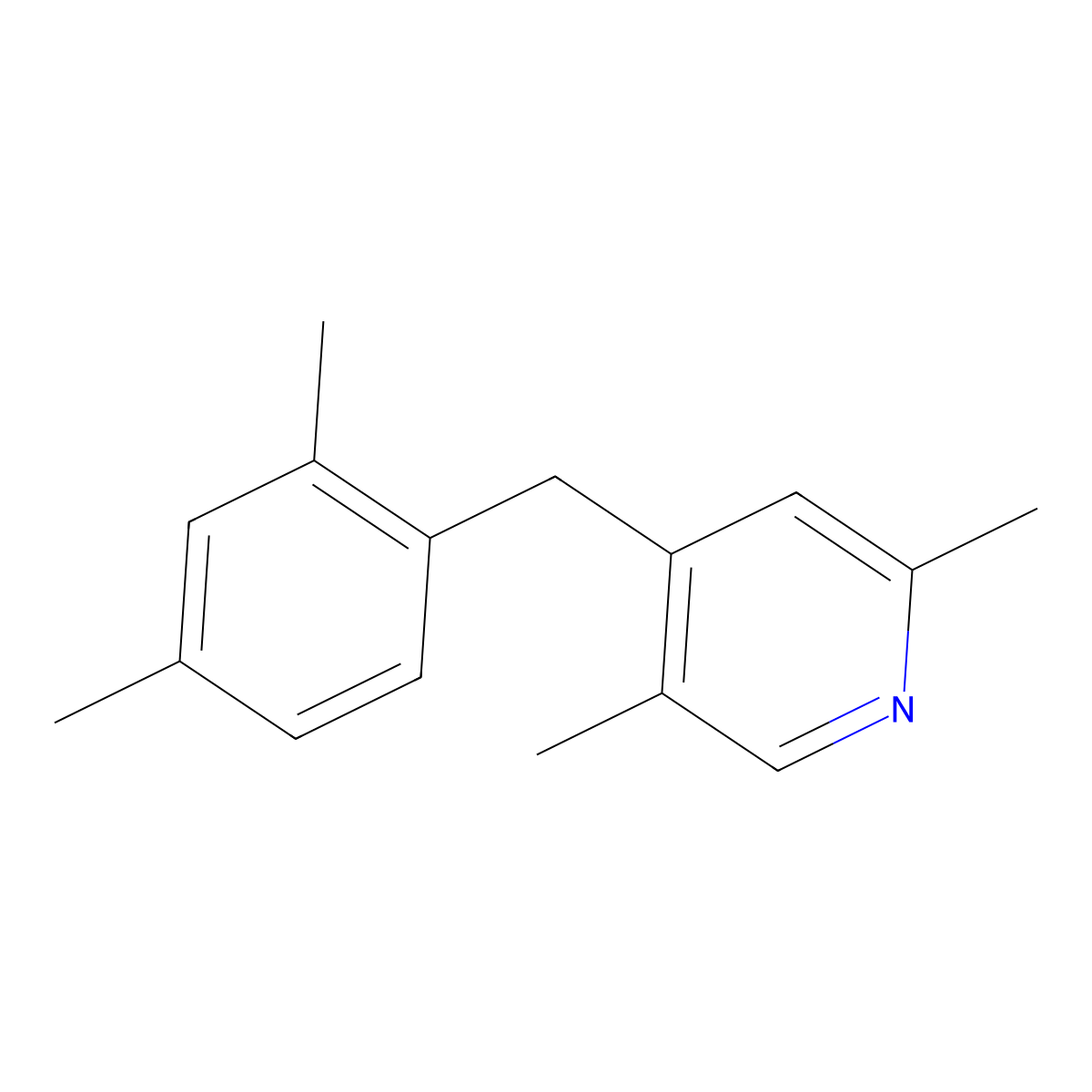 4-[(2,4-Dimethylphenyl)methyl]-2,5-dimethylpyridine molecular structure, CAS 61171-07-1