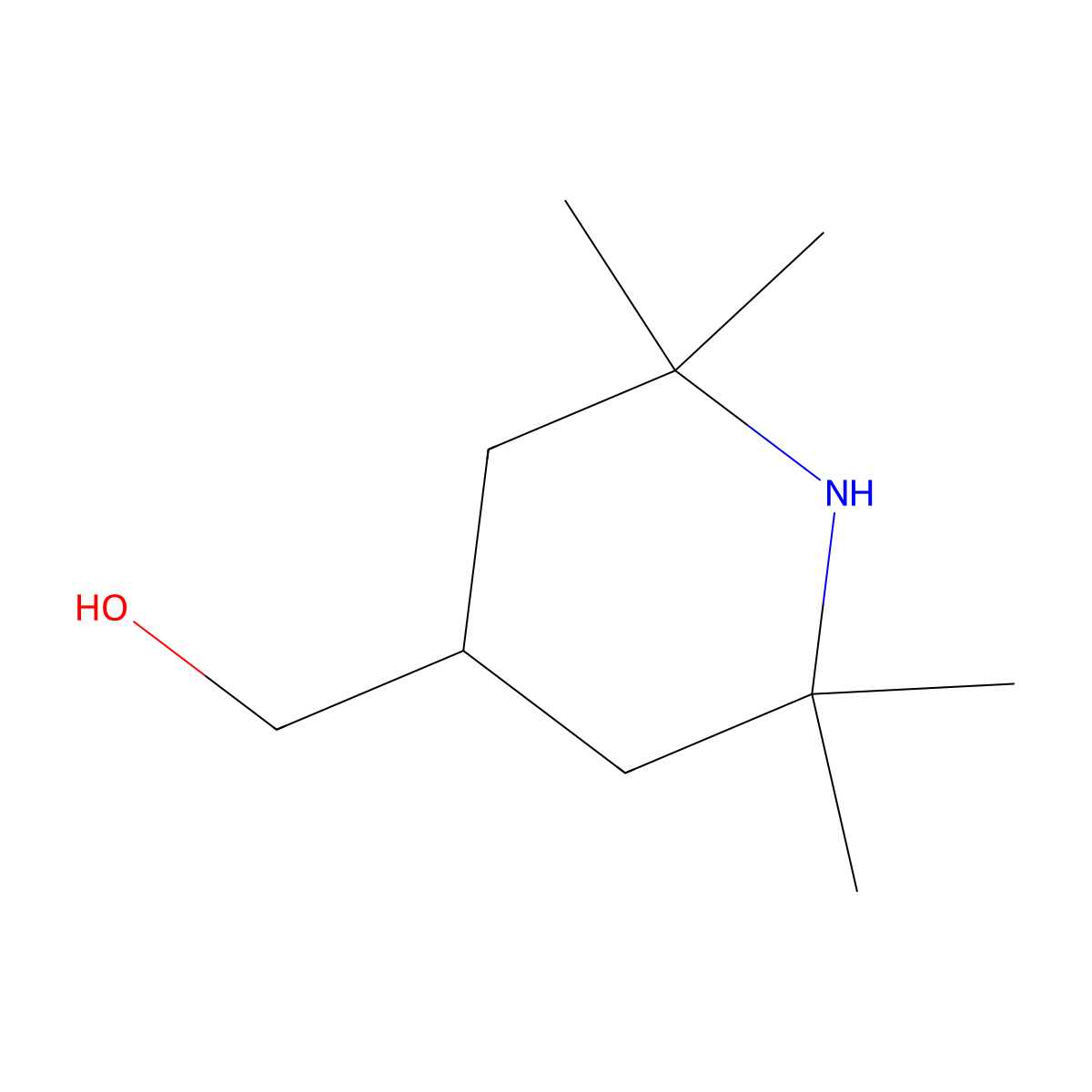 4-Piperidinemethanol, 2,2,6,6-tetramethyl- molecular structure, CAS 61171-35-5