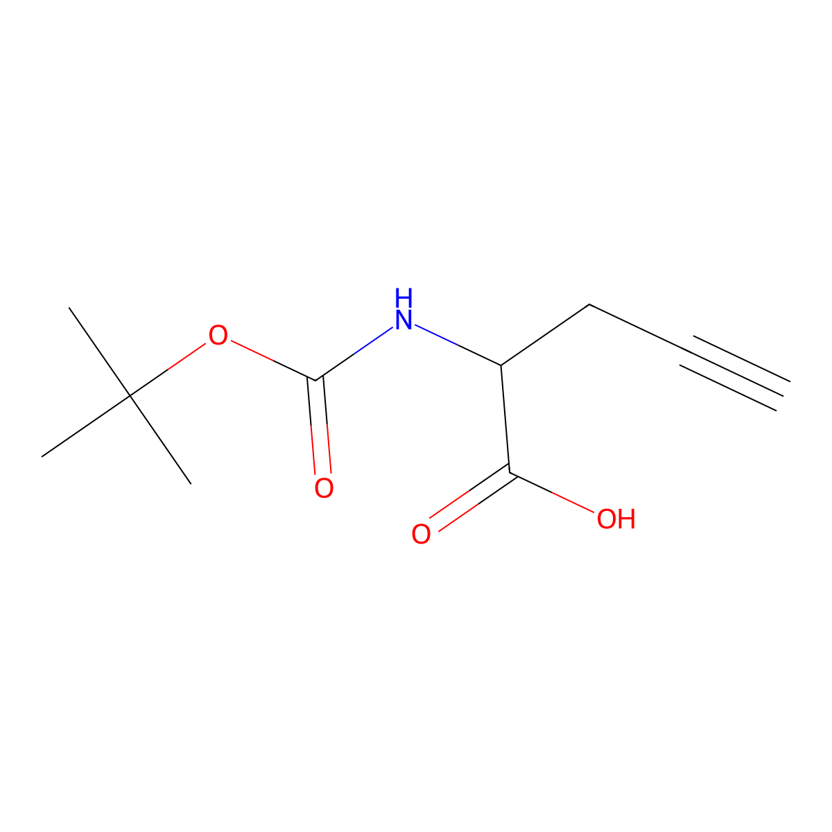 2-((Tert-butoxycarbonyl)amino)pent-4-ynoic acid molecular structure, CAS 61172-66-5