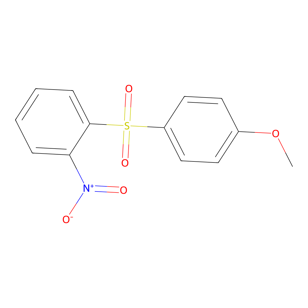 Benzene, 1-[(4-methoxyphenyl)sulfonyl]-2-nitro- molecular structure, CAS 61174-15-0