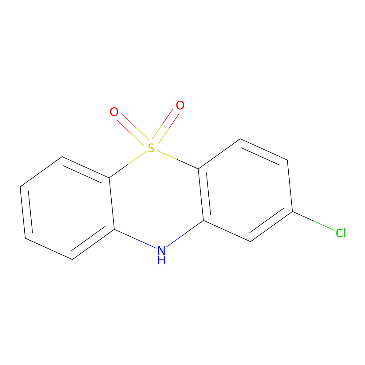 10H-Phenothiazine, 2-chloro-, 5,5-dioxide molecular structure, CAS 61174-89-8