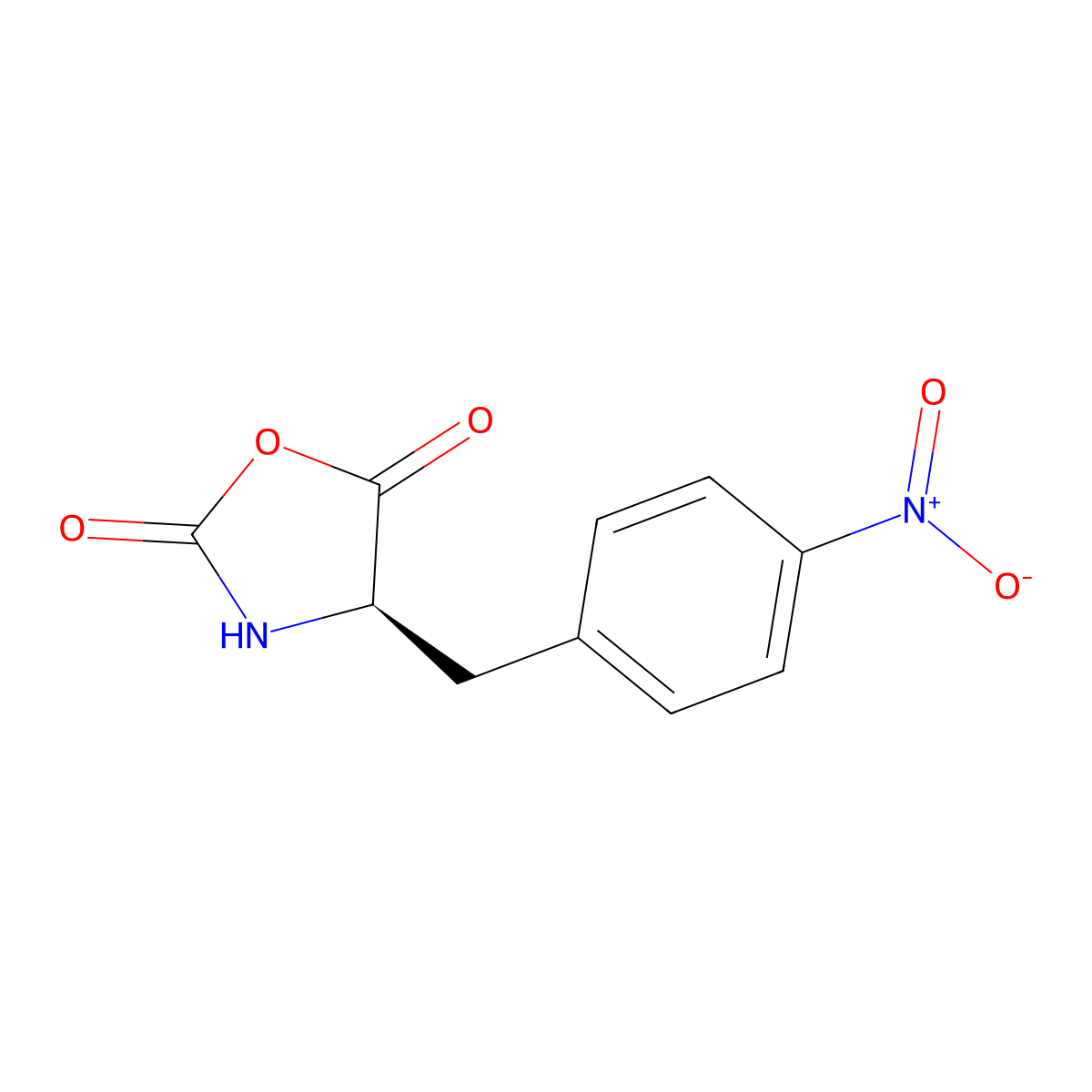 (R)-4-(4-Nitrobenzyl)oxazolidine-2,5-dione molecular structure, CAS 61177-00-2