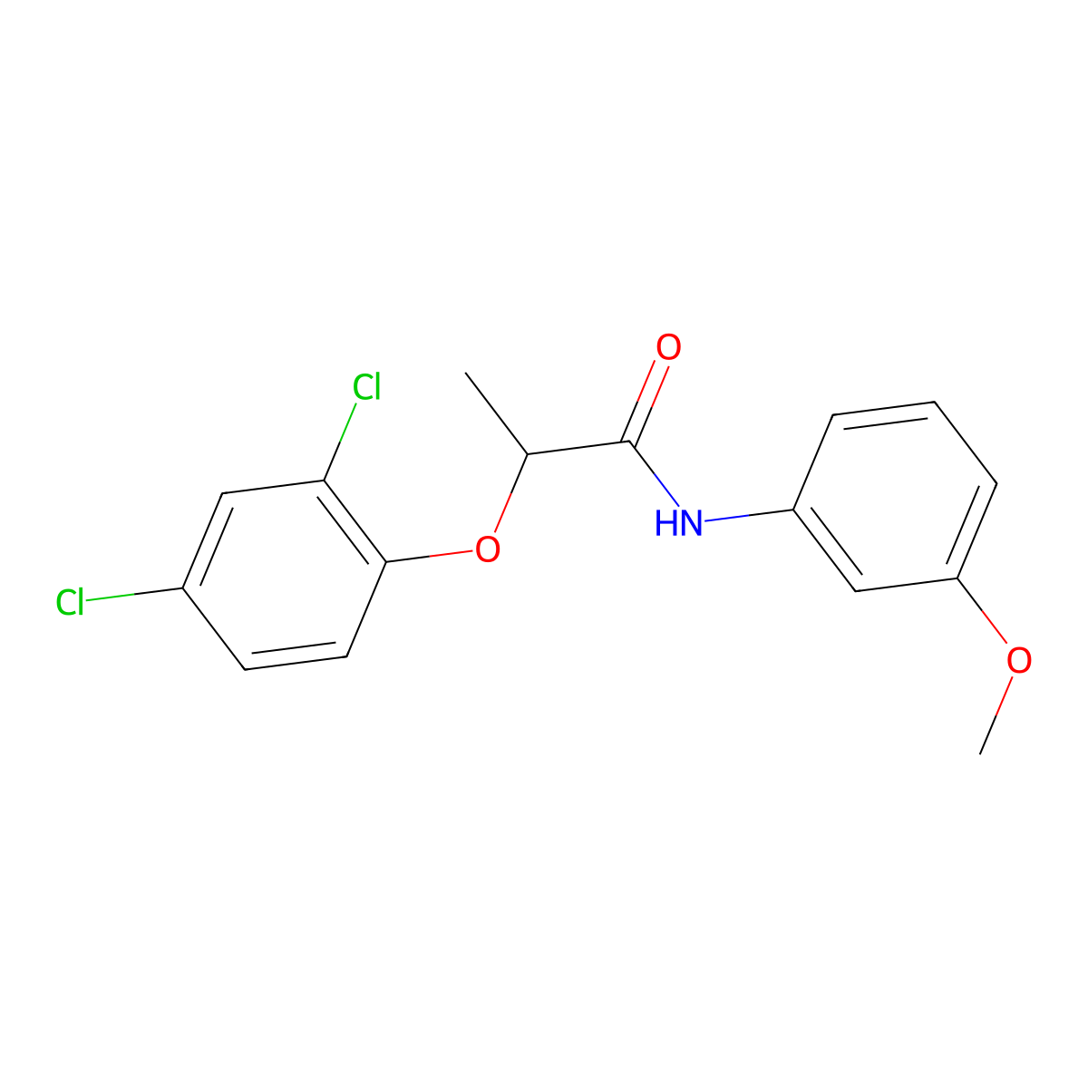 2-(2,4-dichlorophenoxy)-N-(3-methoxyphenyl)propanamide molecular structure, CAS 6118-59-8