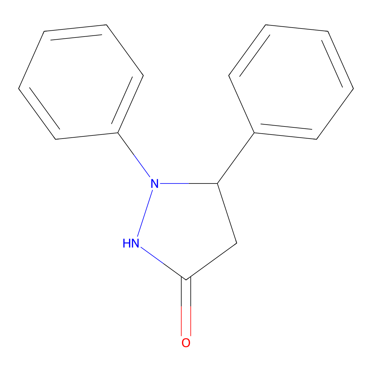 1,5-Diphenylpyrazolidin-3-one molecular structure, CAS 6118-95-2