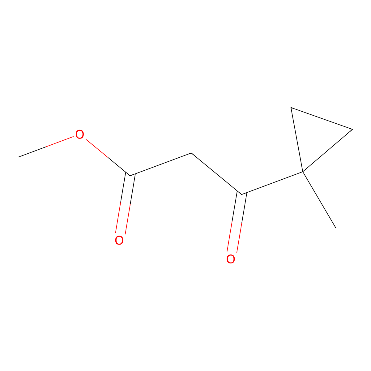 Methyl 3-(1-methylcyclopropyl)-3-oxopropanoate molecular structure, CAS 61185-33-9