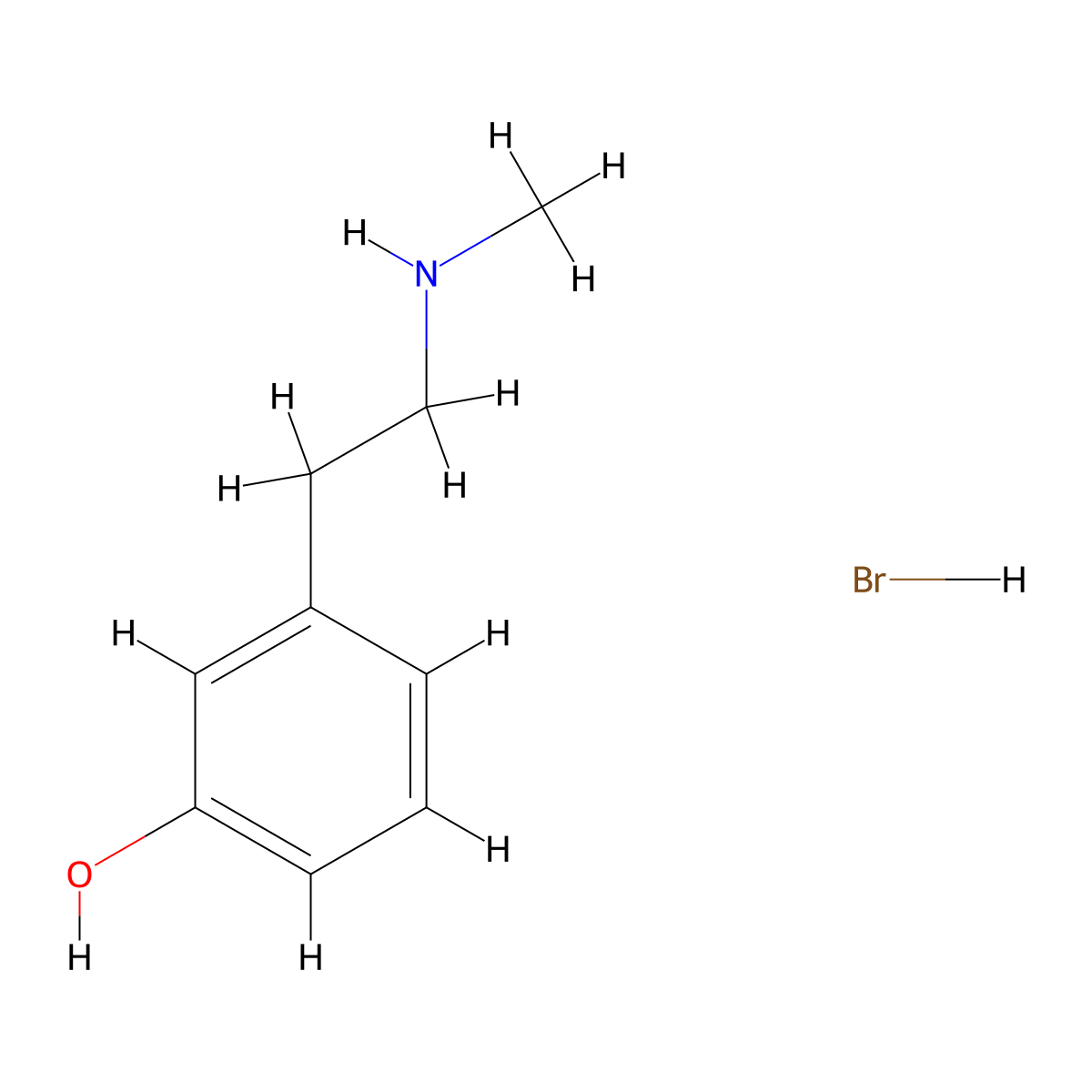 3-(2-(Methylamino)ethyl)phenol hydrobromide molecular structure, CAS 61186-06-9
