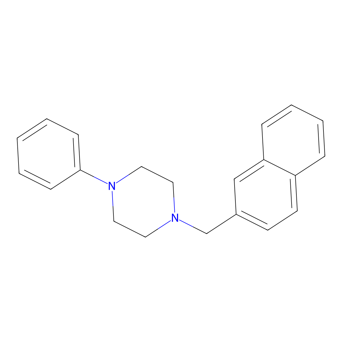 1-(Naphthalen-2-ylmethyl)-4-phenylpiperazine molecular structure, CAS 61187-10-8