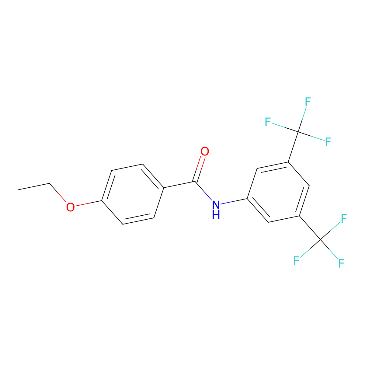 N-[3,5-bis(trifluoromethyl)phenyl]-4-ethoxybenzamide molecular structure, CAS 6119-05-7