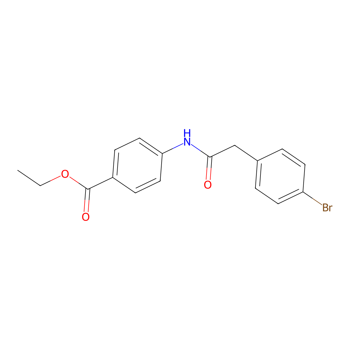 Ethyl 4-[[2-(4-bromophenyl)acetyl]amino]benzoate molecular structure, CAS 6119-09-1