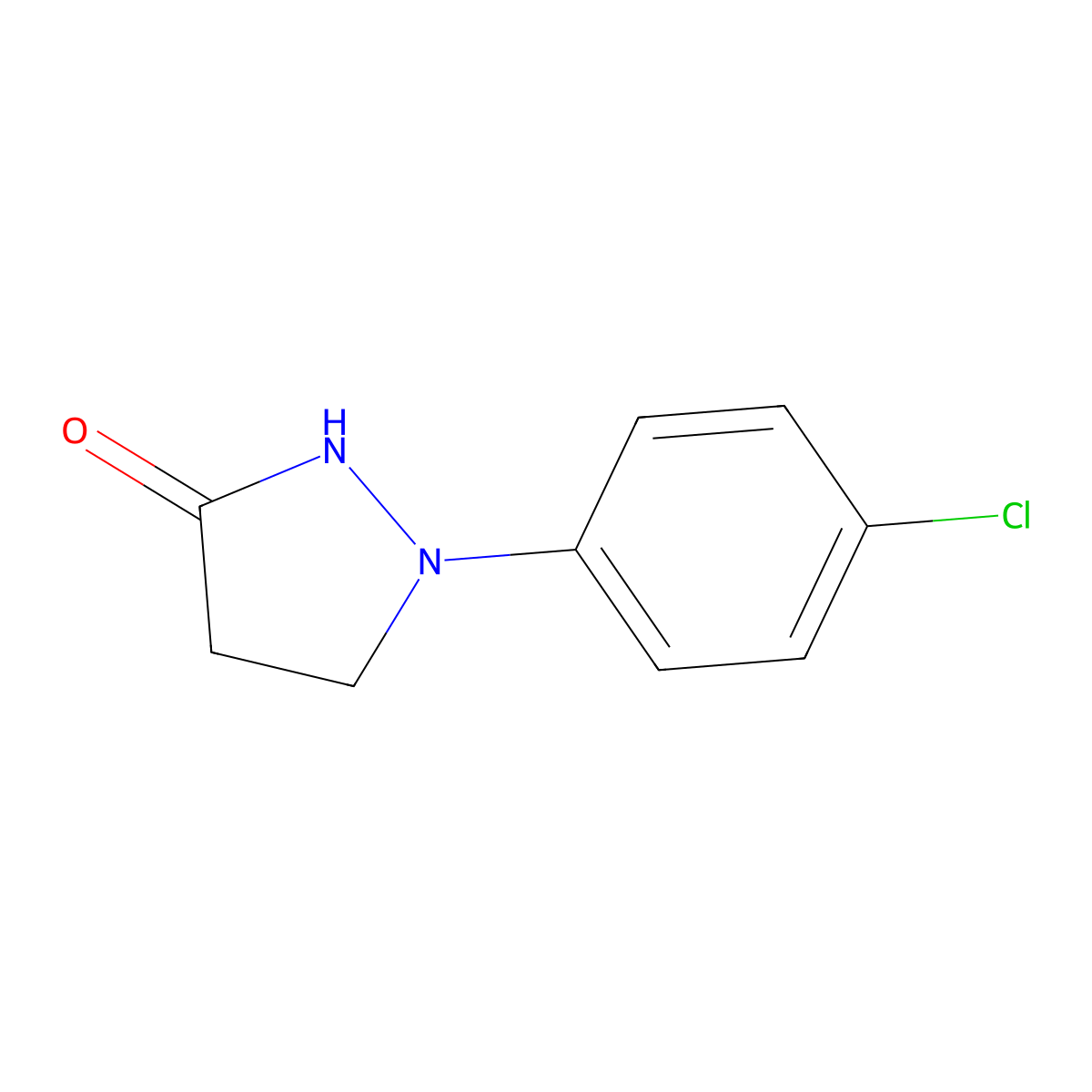 1-(4-Chlorophenyl)pyrazolidin-3-one molecular structure, CAS 6119-12-6
