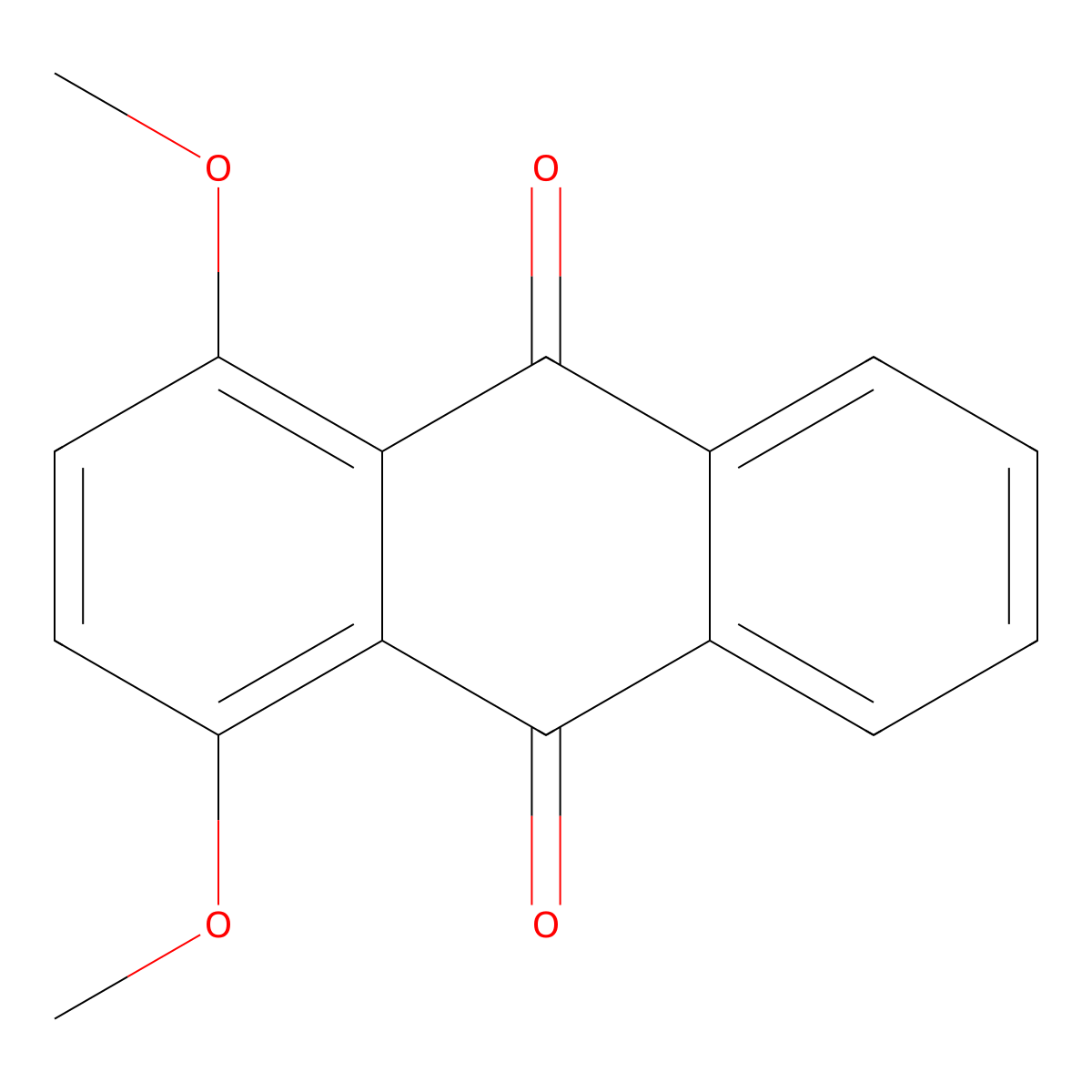 1,4-Dimethoxyanthraquinone molecular structure, CAS 6119-74-0