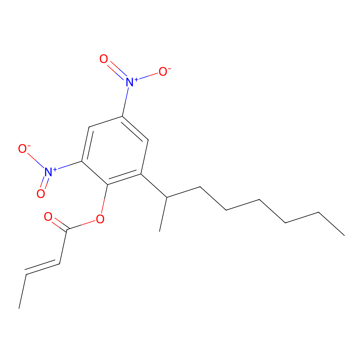 2-(1-Methylheptyl)-4,6-dinitrophenyl crotonate molecular structure, CAS 6119-92-2