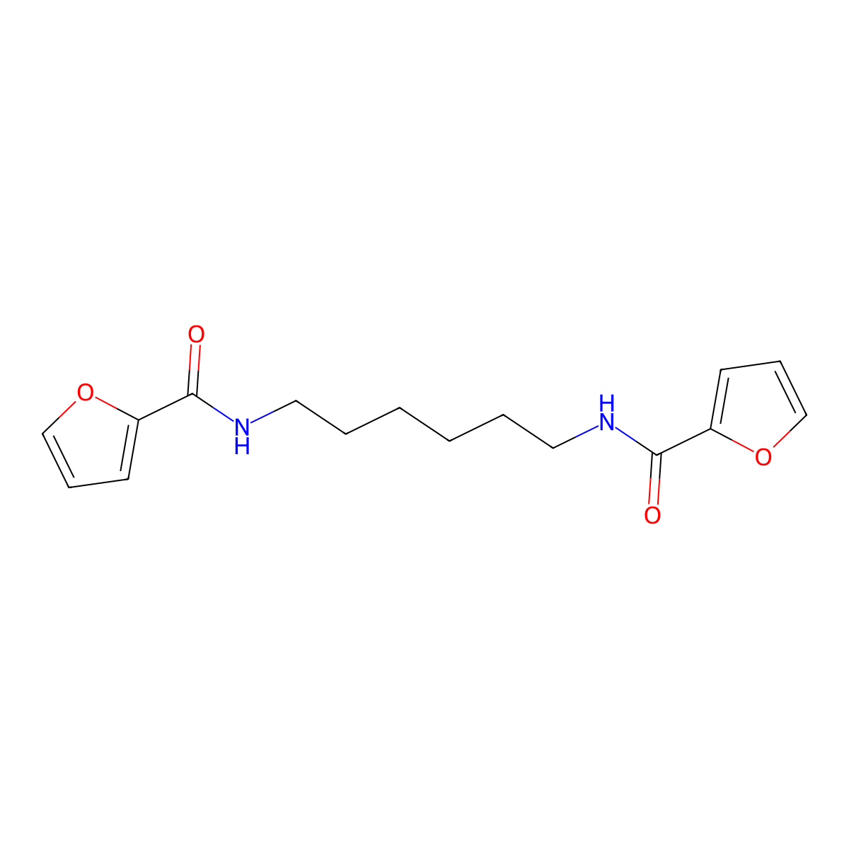 N-[6-(furan-2-carbonylamino)hexyl]furan-2-carboxamide molecular structure, CAS 61190-69-0