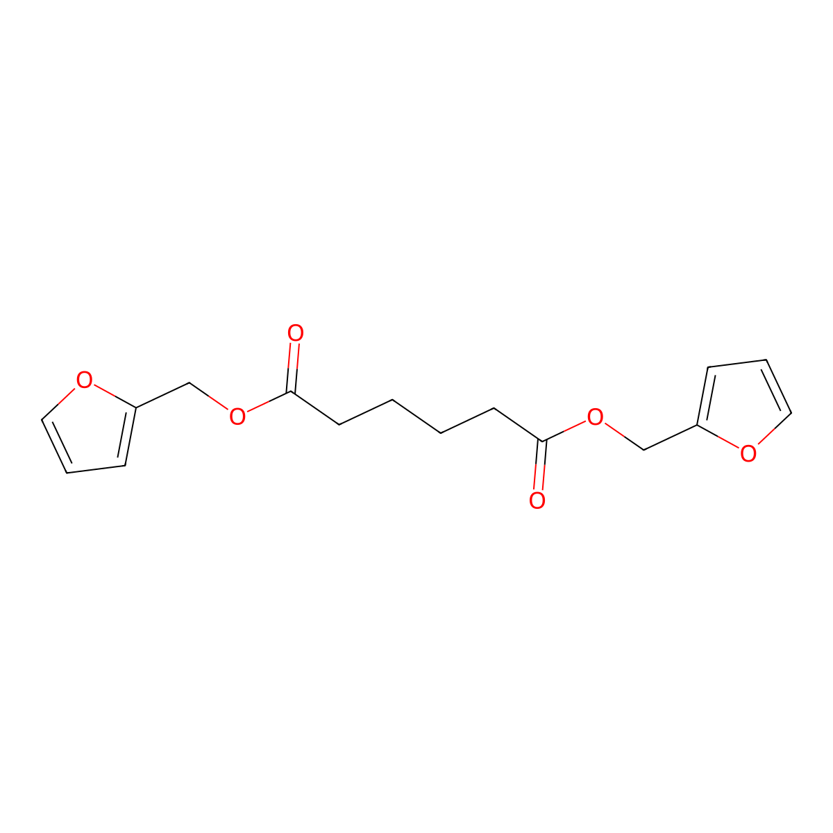 Hexanedioic acid, bis(2-furanylmethyl) ester molecular structure, CAS 61190-77-0