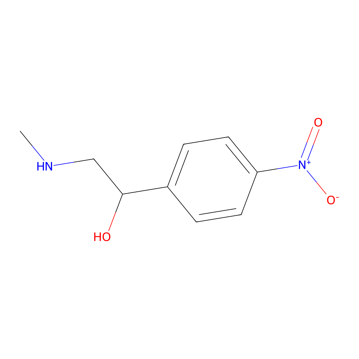 2-Methylamino-1-(4-nitro-phenyl)-ethanol molecular structure, CAS 61192-64-1