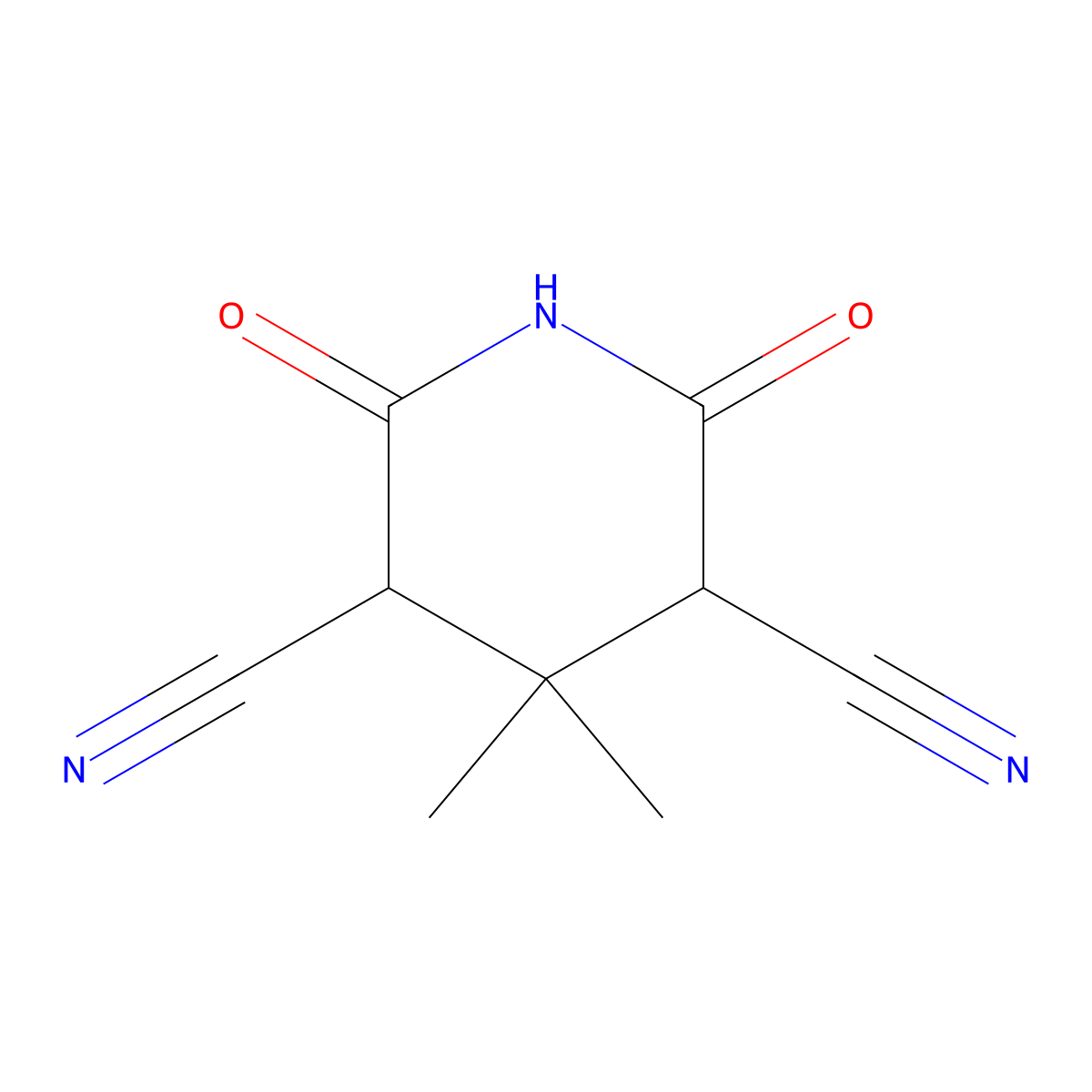 6-Hydroxy-4,4-dimethyl-2-oxo-2,3,4,5-tetrahydropyridine-3,5-dicarbonitrile molecular structure, CAS 61193-04-2