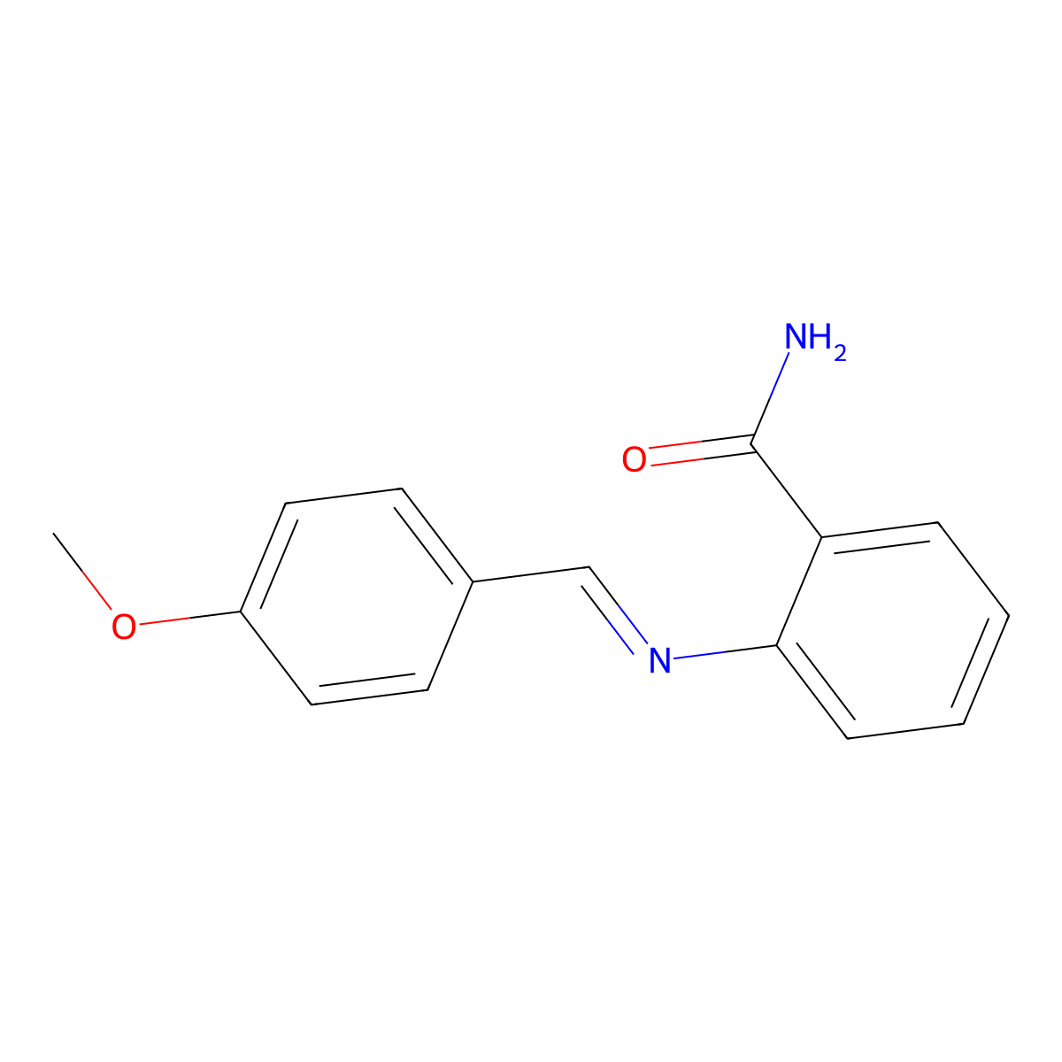 Benzamide, 2-[[(4-methoxyphenyl)methylene]amino]- molecular structure, CAS 61195-14-0