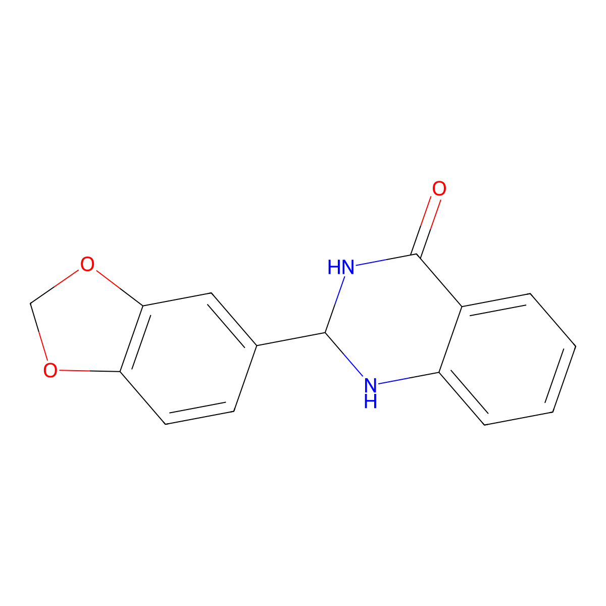 1,2-Dihydro-2-(3,4-(methylenedioxy)-phenyl)-4(3H)-quinazolinone molecular structure, CAS 61195-17-3