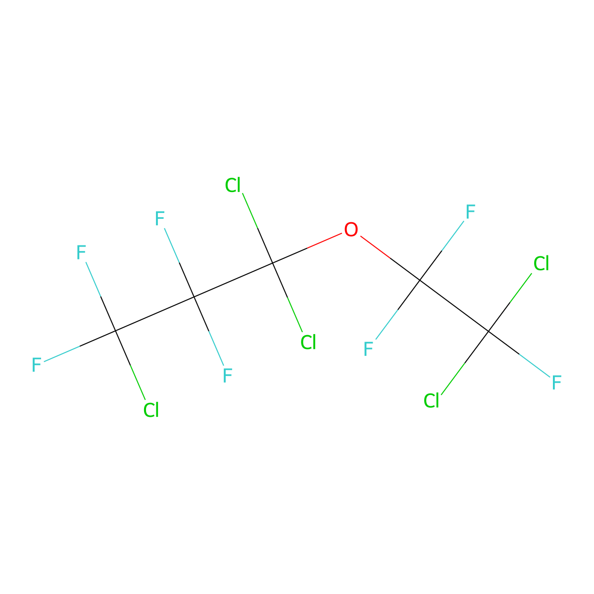 2,2-Dichlorotrifluoroethyl 1,1,3-trichlorotetrafluoropropyl ether molecular structure, CAS 61196-11-0