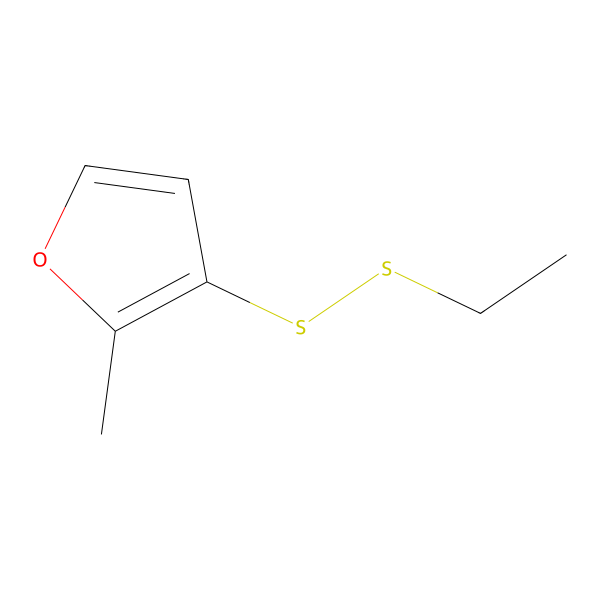 Furan, 3-(ethyldithio)-2-methyl- molecular structure, CAS 61197-07-7
