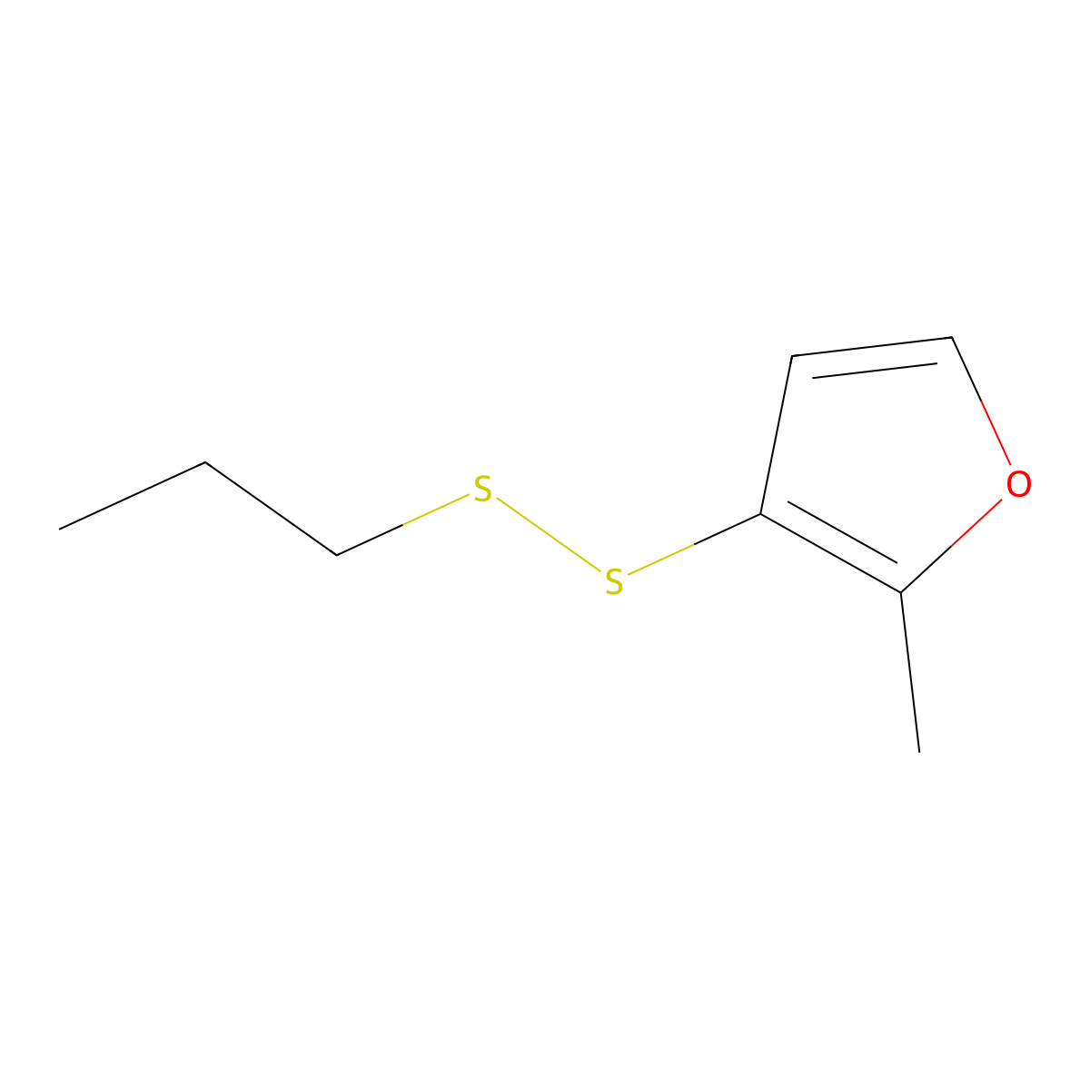 Propyl 2-methyl-3-furyl disulfide molecular structure, CAS 61197-09-9